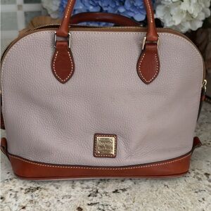 Dooney & Bourke Cream and Brown Satchel